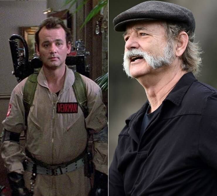 O antes e o depois das estrelas do filme Os Caça-Fantasmas Os Caça-Fantasmas antes e depois