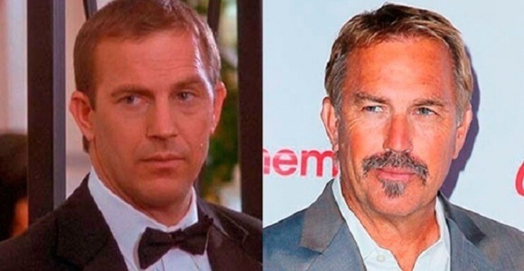 O antes e o depois dos atores do filme O Guarda-Costas