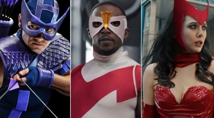 Os Vingadores se tivessem os uniformes iguais aos das HQs Verdadeiros uniformes de Os Vingadores