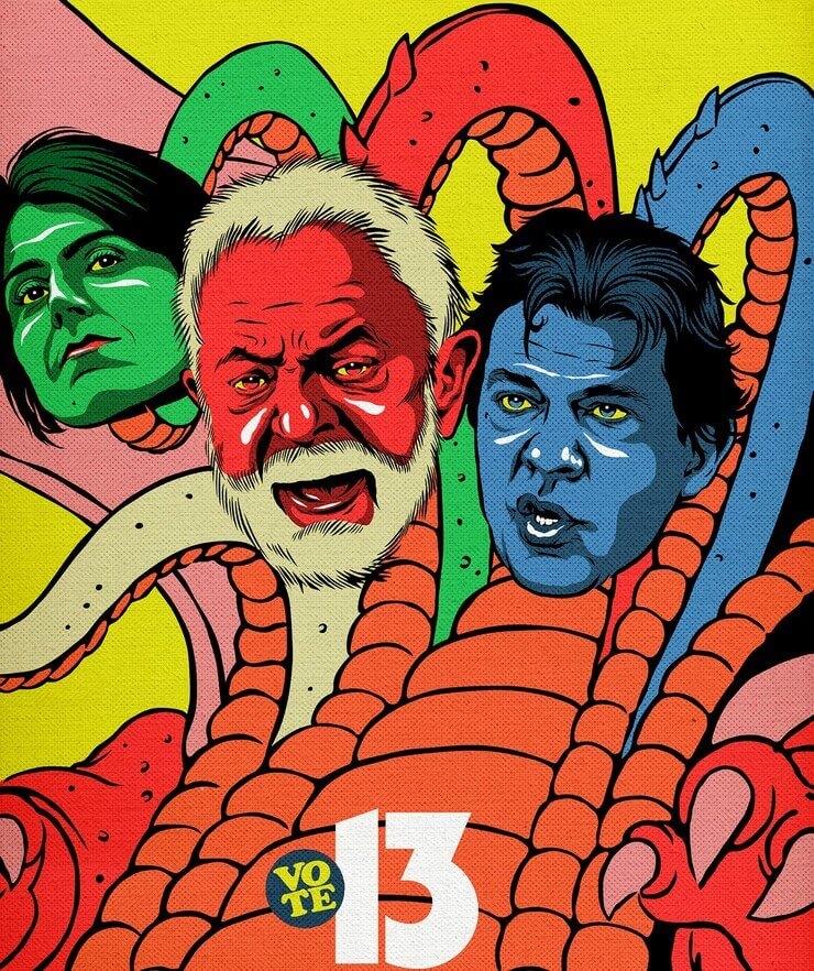 Candidatos a presidente como desenhado animado