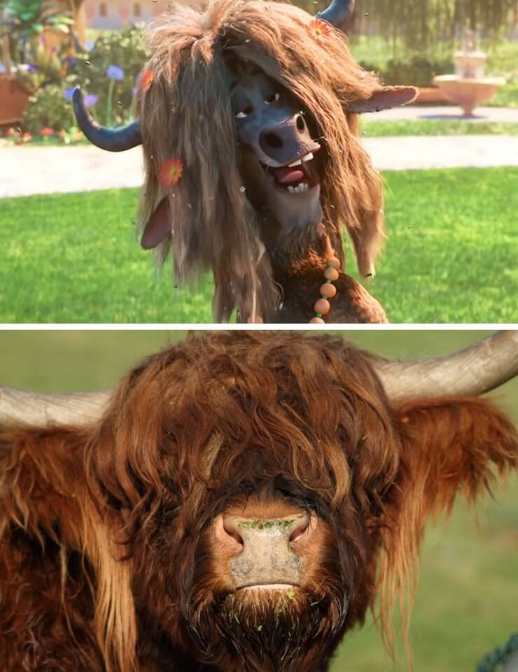 Versões da vida real dos personagens de animação