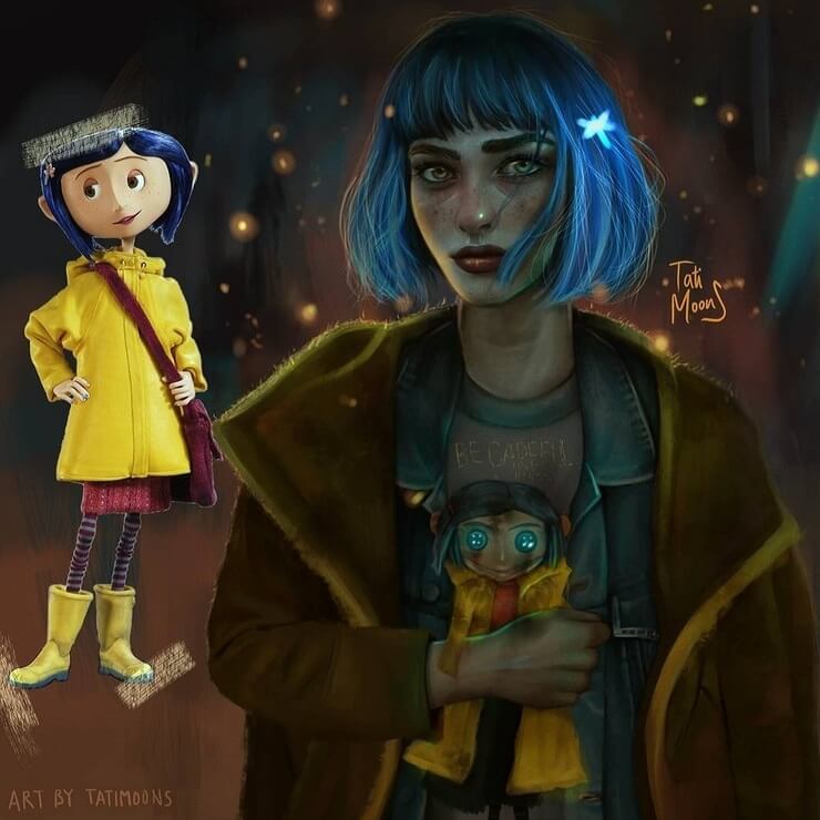 Desenhos animados realistas da artista TatiMoons