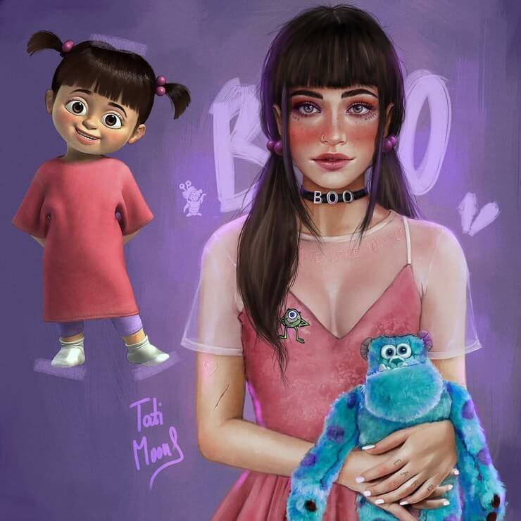 Desenhos animados realistas da artista TatiMoons