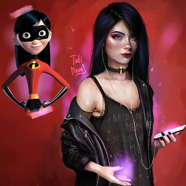 Desenhos animados realistas da artista TatiMoons