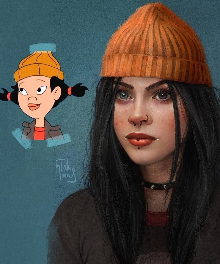 Desenhos animados realistas da artista TatiMoons