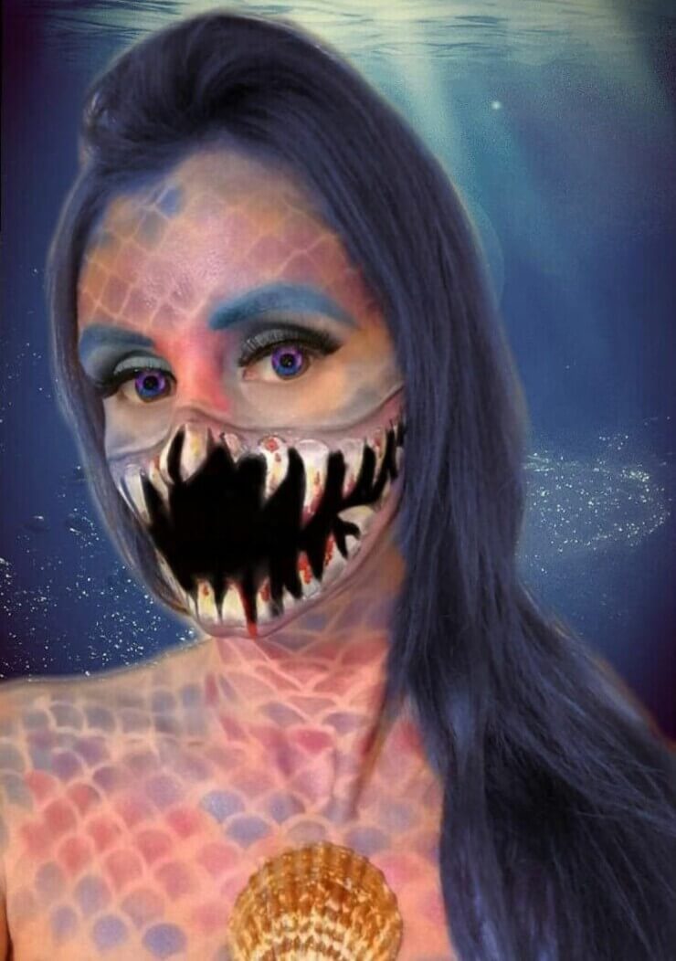 Pintura facial com maquiagem da ilustradora Emma Van-De-Peer Pintura com maquiagem especial de Emma Van-De-Peer