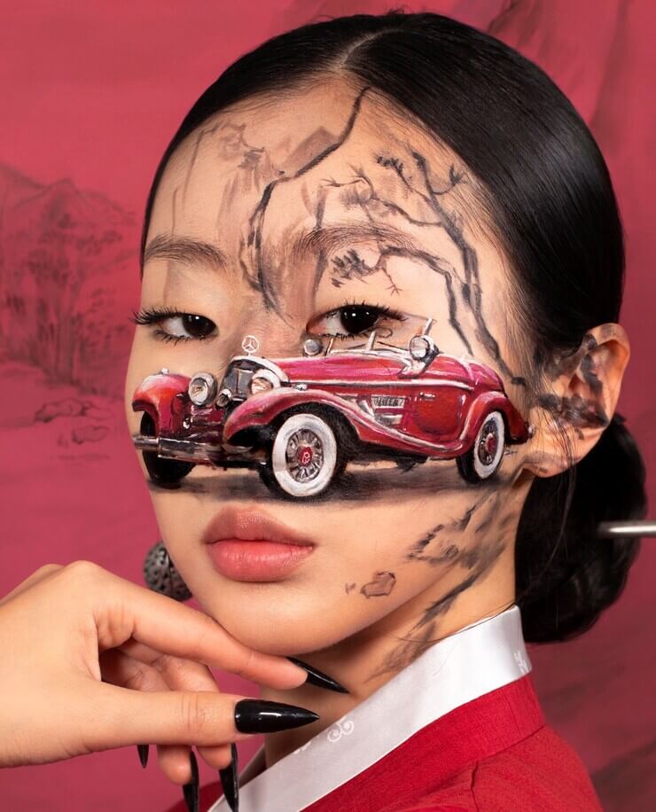 Incríveis ilusões de ótica corporal da sul-coreana Dain Yoon Ilusões de ótica da artista Dain Yoon