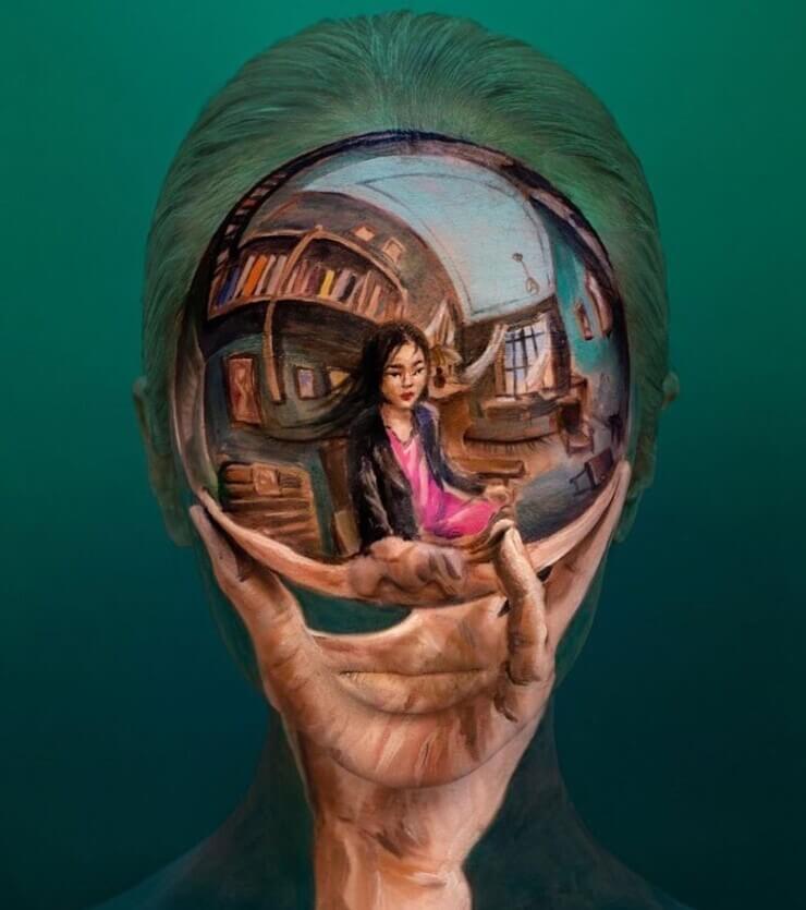 Incríveis ilusões de ótica corporal da sul-coreana Dain Yoon Ilusões de ótica da artista Dain Yoon