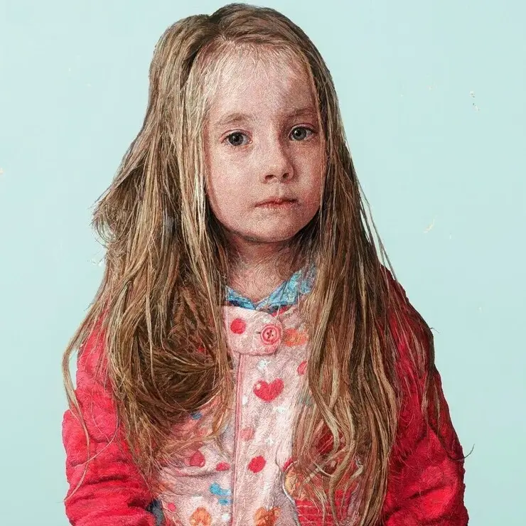 Obra de arte feita só com linha pela artista Cayce Zavaglia Arte com linha Cayce Zavaglia