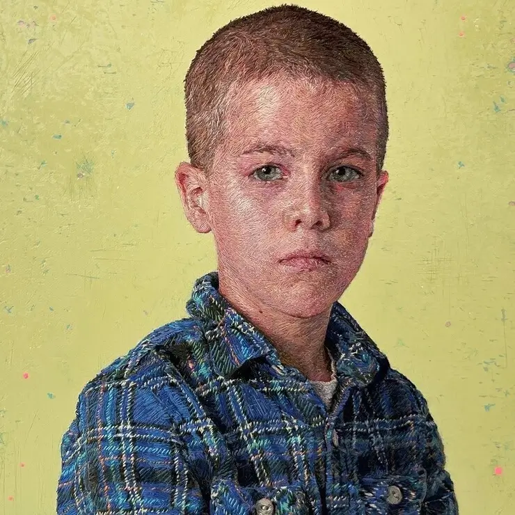 Obra de arte feita só com linha pela artista Cayce Zavaglia Arte com linha Cayce Zavaglia