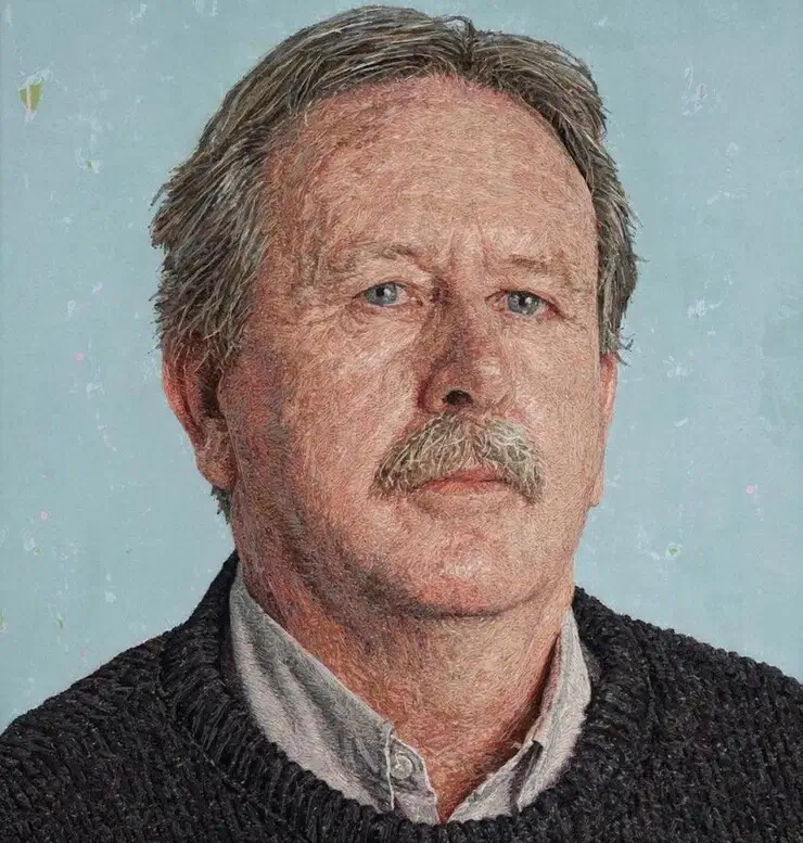 Obra de arte feita só com linha pela artista Cayce Zavaglia Arte com linha Cayce Zavaglia