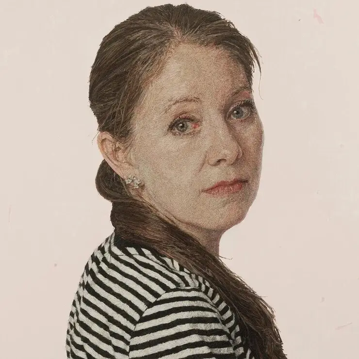 Obra de arte feita só com linha pela artista Cayce Zavaglia Arte com linha Cayce Zavaglia